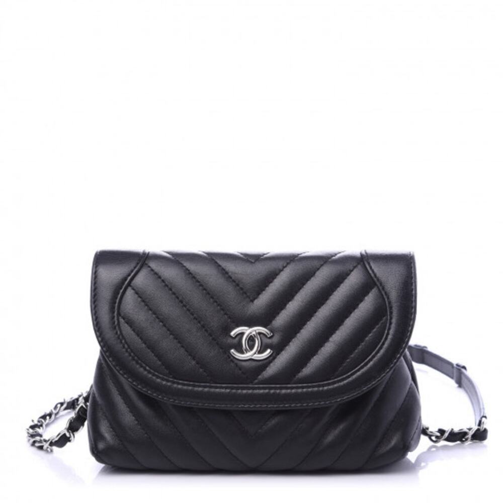 Chanel Calfskin Chevron Waist Belt Bag